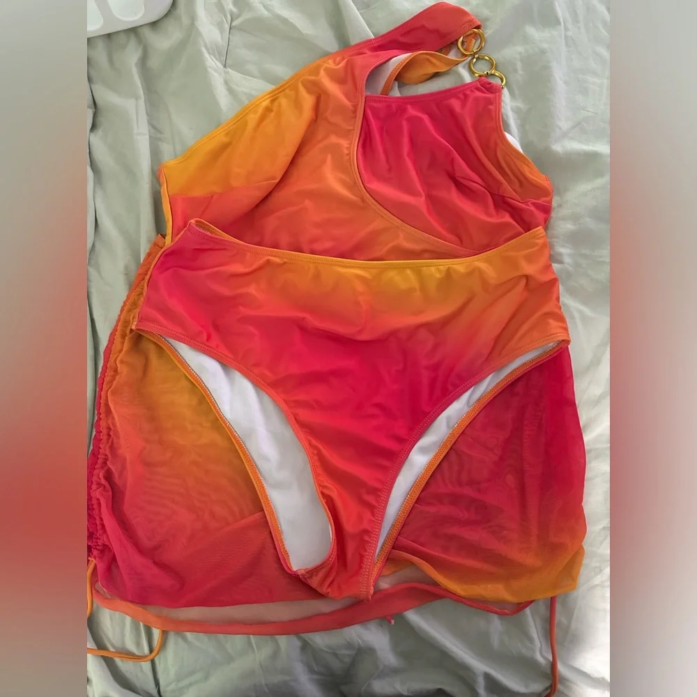 Orange multicolor SHEIN 3 piece swimsuit - Picture 1 of 2